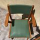 Pair of green bridge armchairs