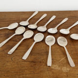 12 silver metal ice spoons, Ercuis