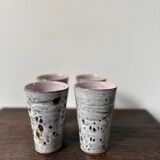 Set of 4 ceramic orangeade cups from the 70s