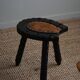 Swedish tripod stool in pine and cowhide, Wabi Sabi, 1950s