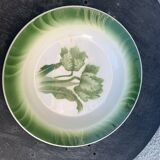Hollow dish pattern green tulips longwy france old
