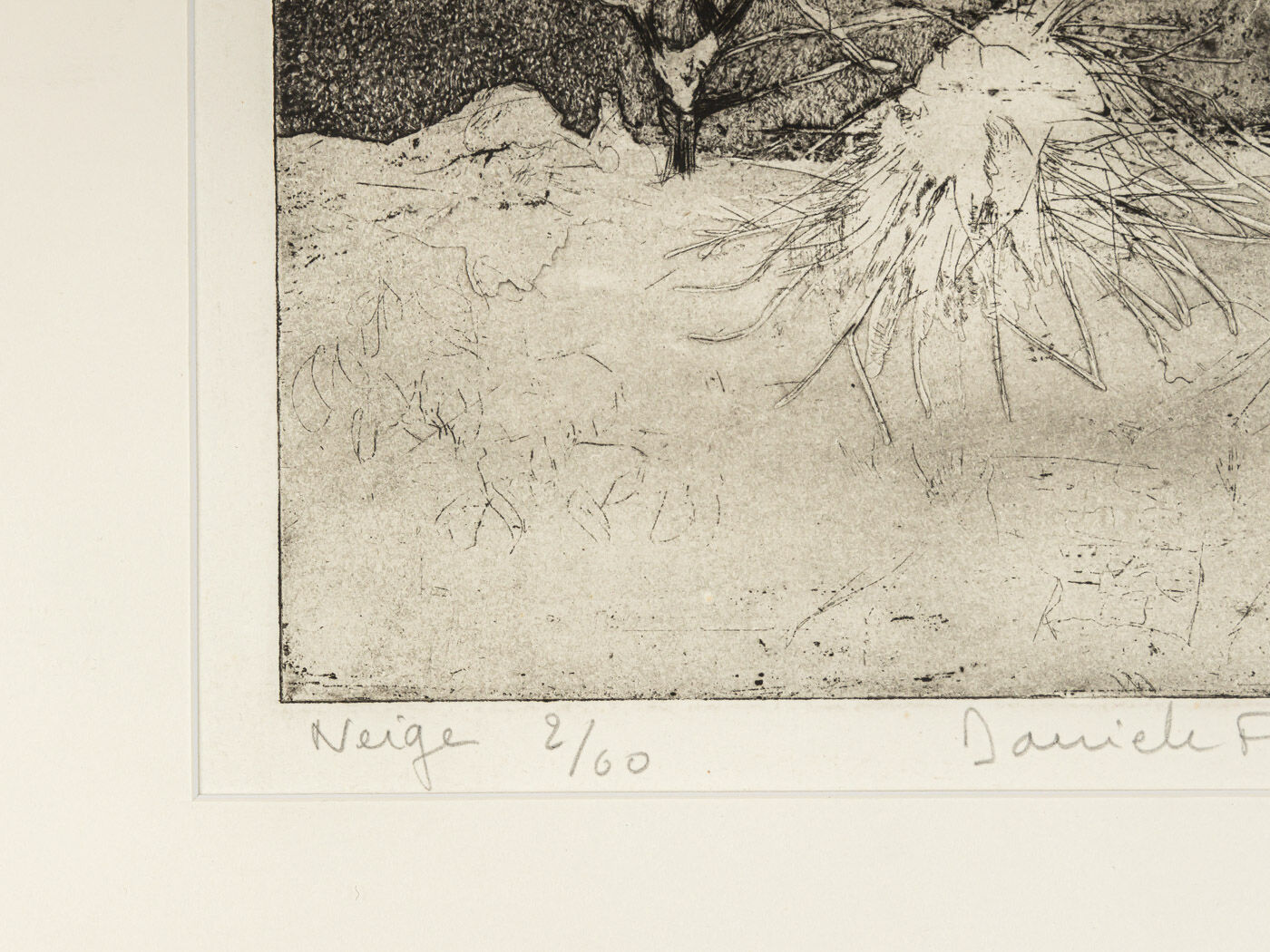 Neige, B/W Etching on Paper, 47 x 47 cm
