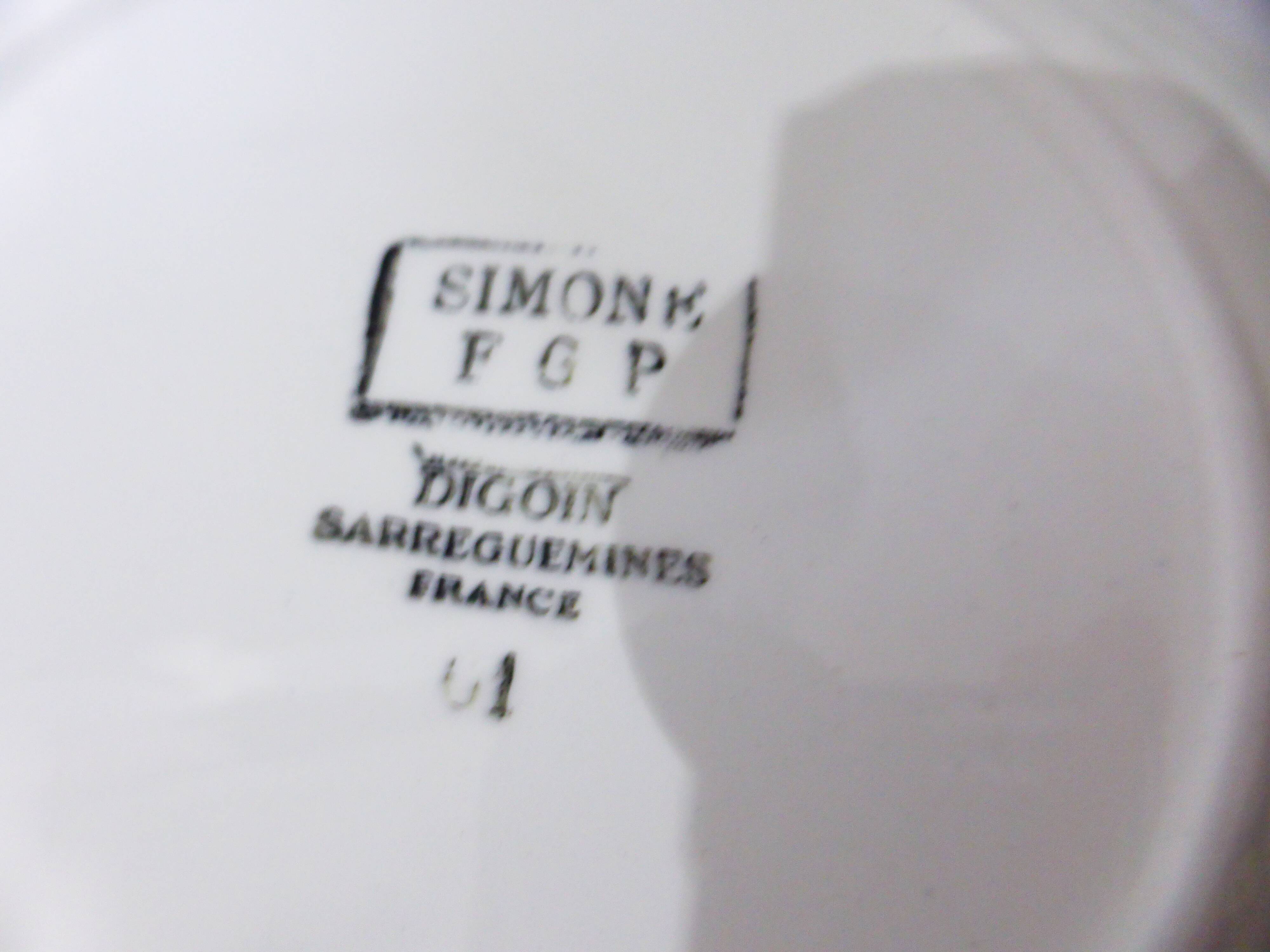 4 hollow plates of Digoin Sarreguemines model Simone 211247