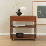 60s Side Table on Wheels