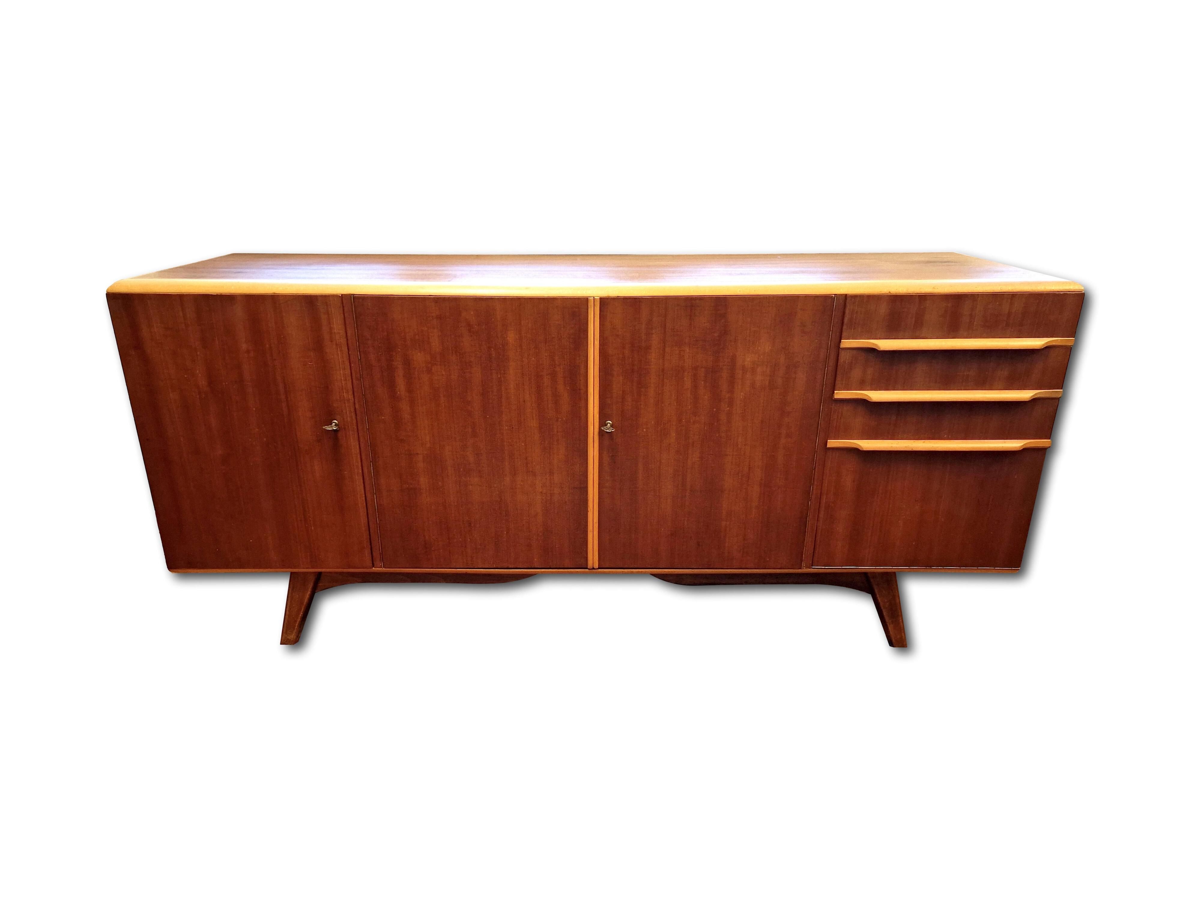 Den Boer mahogany and beech sideboard, 1950s
