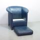 Wittmann Petrol Soft Leather Club Chair Model Aura  Designed by Paolo Piva
