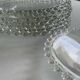 Set of 8 clear glass dessert plates – beaded rim – style