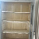 Antique French carved display cabinet with wire mesh doors