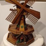 Wood mill lamp and small characters