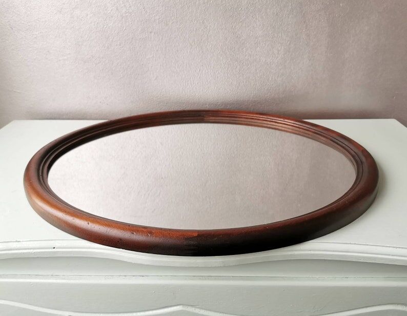 Vintage oval mirror from the 70s 45x35cm