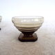 5 art deco smoked glass cups