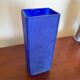 Cobalt blue frosted glass vase from the 80s