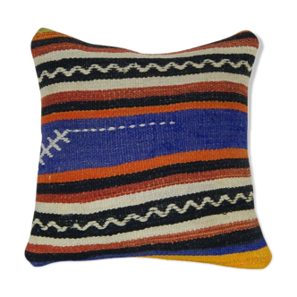 Vintage Turkish Kilim Pillow (40 x 40 Cm)