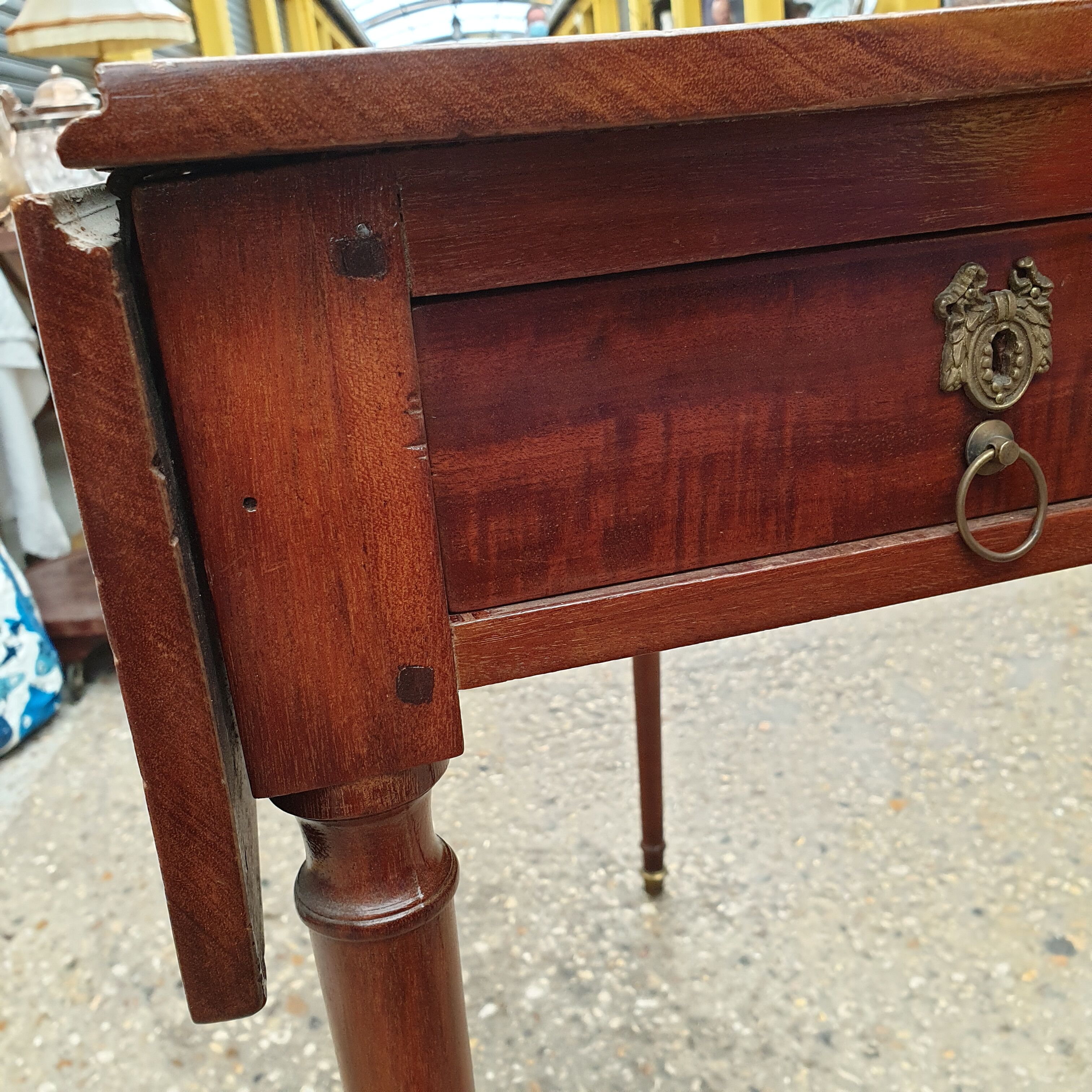 Old table with wooden shutters