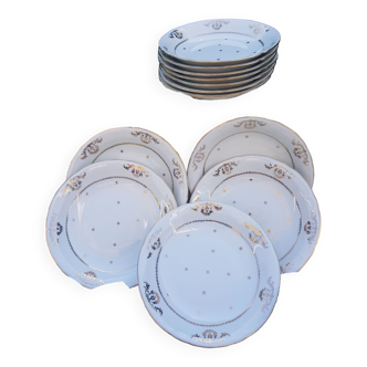 12 assiettes creuses porcelaine du Berry