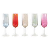 Set of coloured wine glasses, 1960s, made in Czechoslovakia