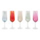 Set of coloured wine glasses, 1960s, made in Czechoslovakia