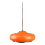 Suspension en laiton orange et plexiglas space age années 70