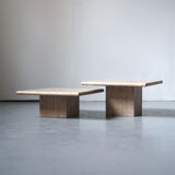 Table basse travertin modulable