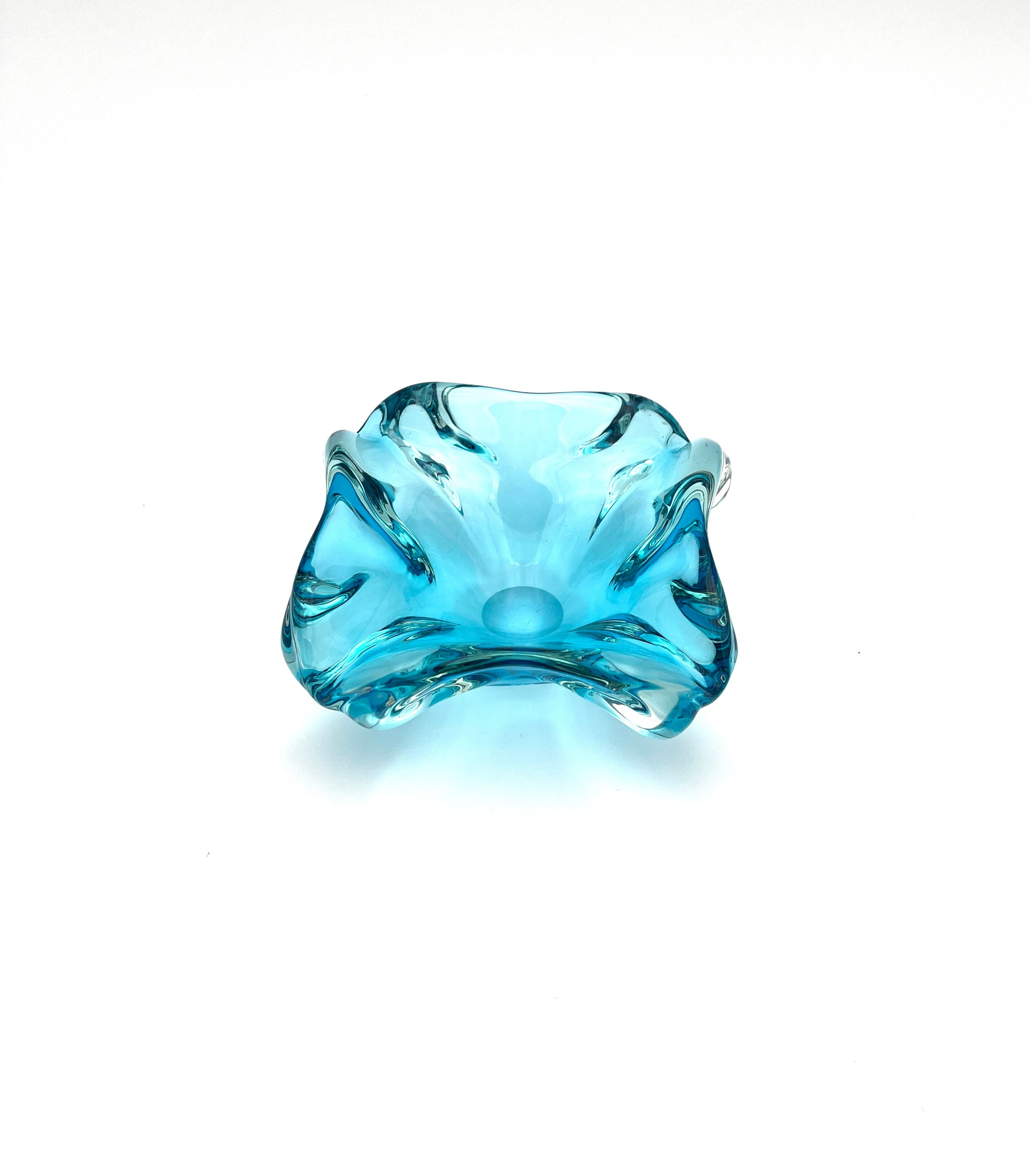Tray - Murano - Flavio Poli for Seguso - Aquamarine blue - 60