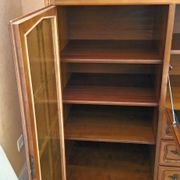 Wooden sideboard with 5 doors and 3 drawers, 2 glass doors.