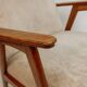 Vintage teak armchair, 1960s - Beige upholstery