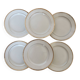 6 half porcelain Lunéville earthenware dessert plates with gold edging