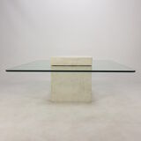 Italian Travertine Coffee Table, 1980s