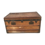 Travel trunk 1900 leather and wood