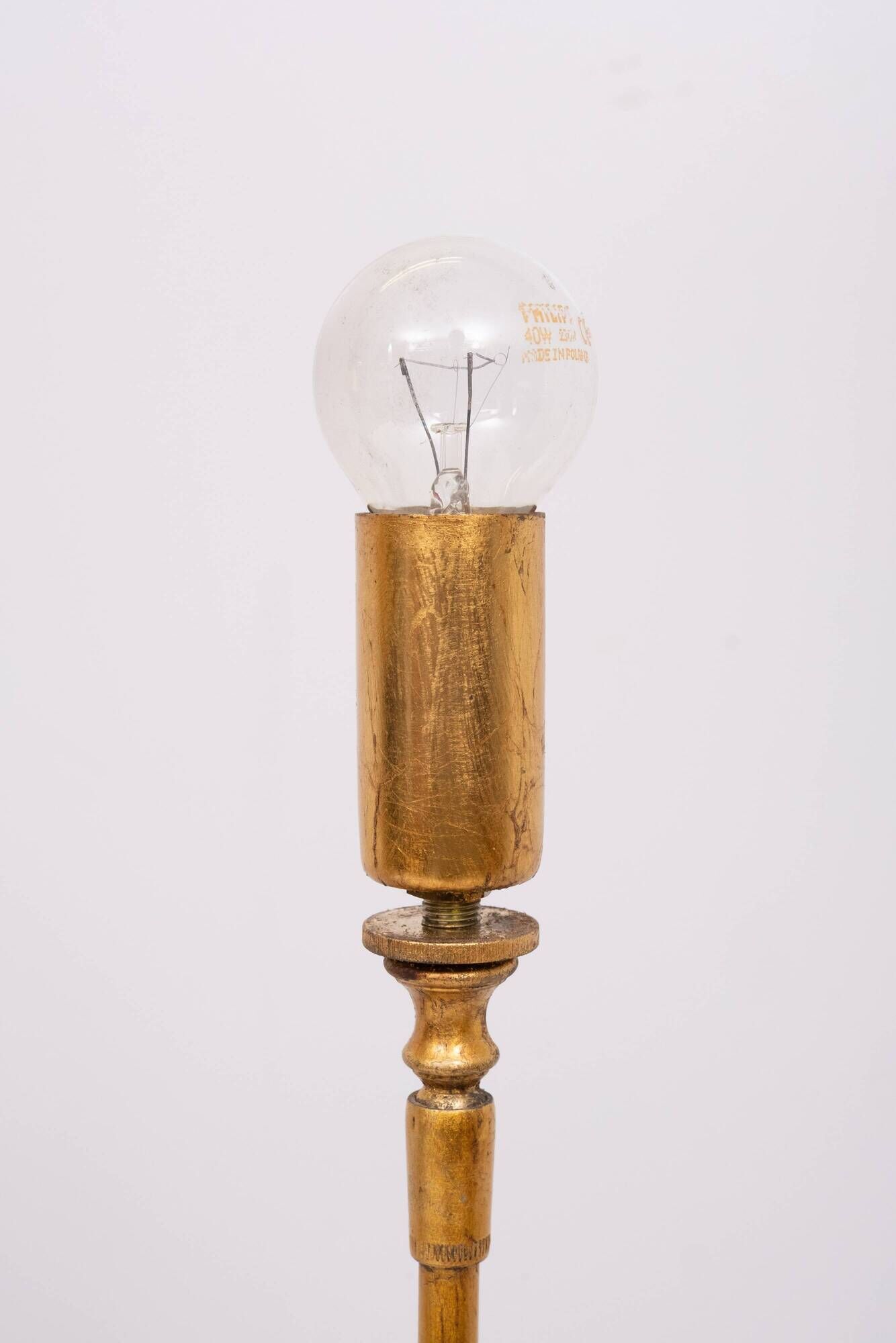 pair Beautiful Gold Leaf Table lamps Elegant Design 1970s France