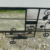 Art Deco wrought iron coat rack and mirror