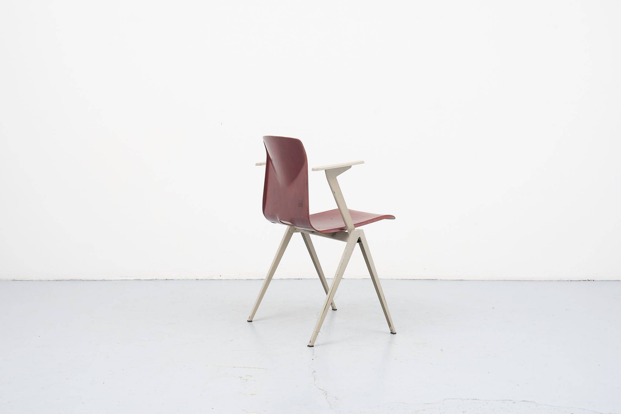 Vintage Galvanitas S22 Mahogany and Beige Chair with Armrests