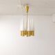 Midcentury brass and opaline ceiling lamp by Hans-Agne Jakobsson, Sweden, 1950s.