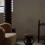 Hardwood stool Tonga (Batonga) carved with geometric patterns, 20th century, 1960s.
