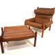 Arne Norell Inca chair with ottoman for Norell AB