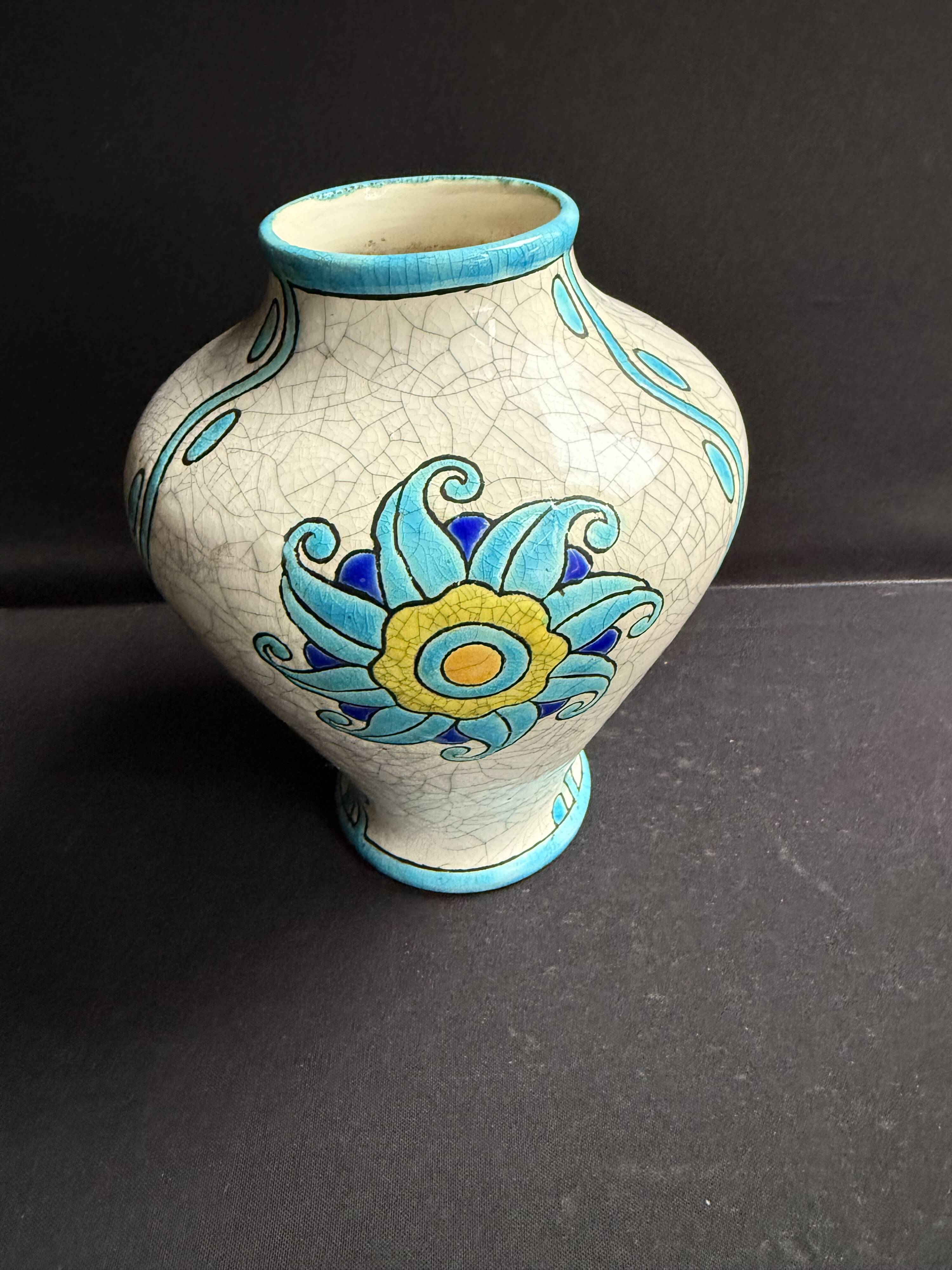 Art Deco earthenware vase – Boch La Louvière – Charles Catteau (1880-1966)