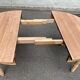 Round extendable dining table stripped in solid cherry wood France 1950
