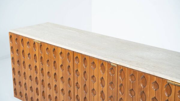 Contemporary Sideboard, Wood and Travertine , Italy
