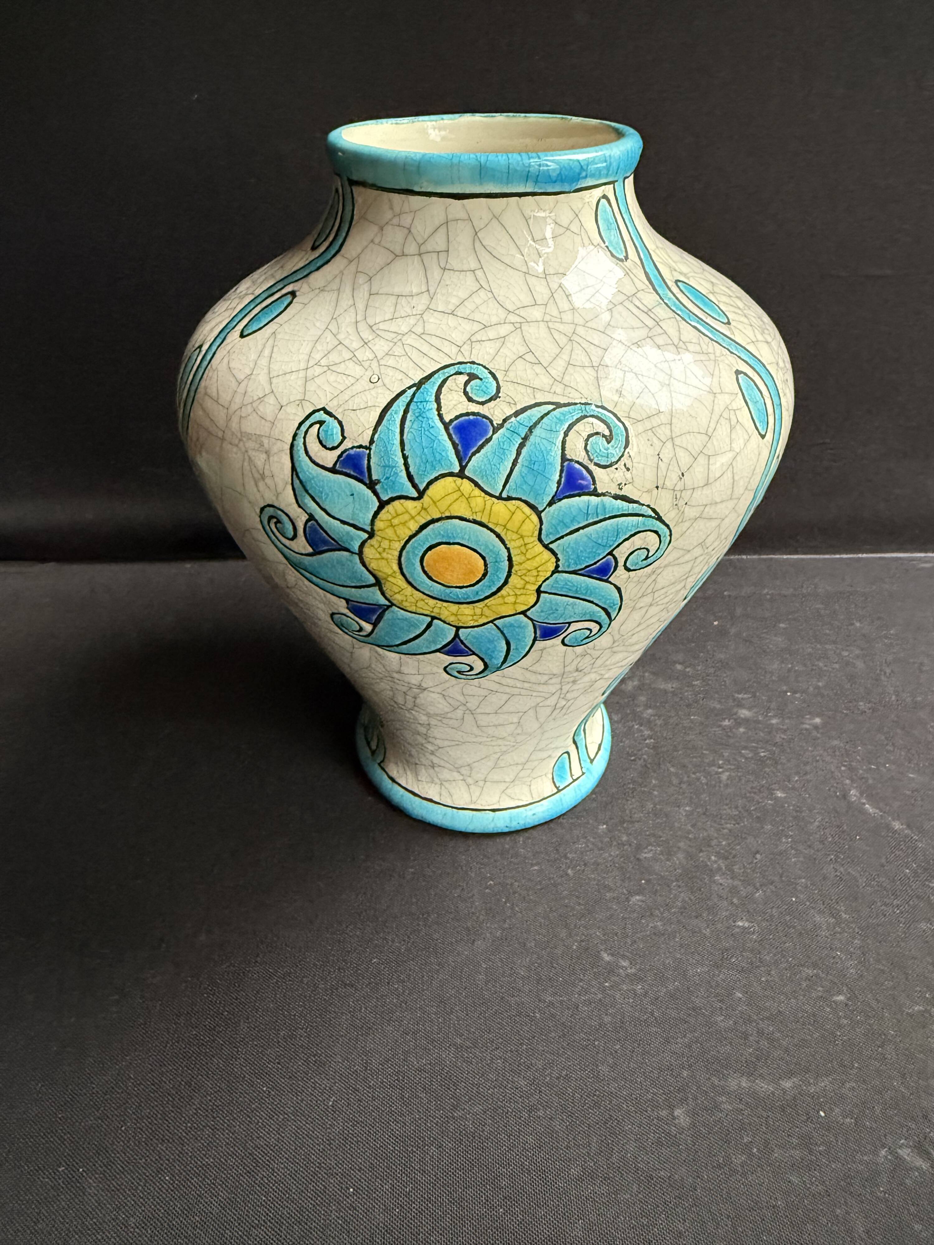 Art Deco earthenware vase – Boch La Louvière – Charles Catteau (1880-1966)