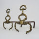 Old pair of chenets, fire dog in bronze and French neoclassical cast iron