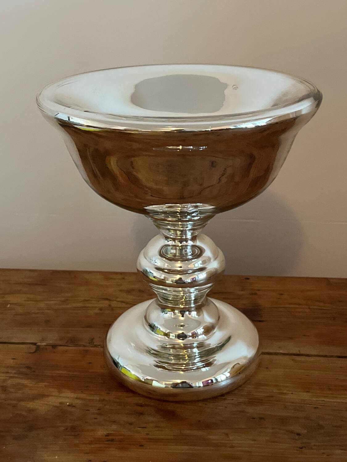 Coupe / calice en verre mercurisé soufflé  vintage
