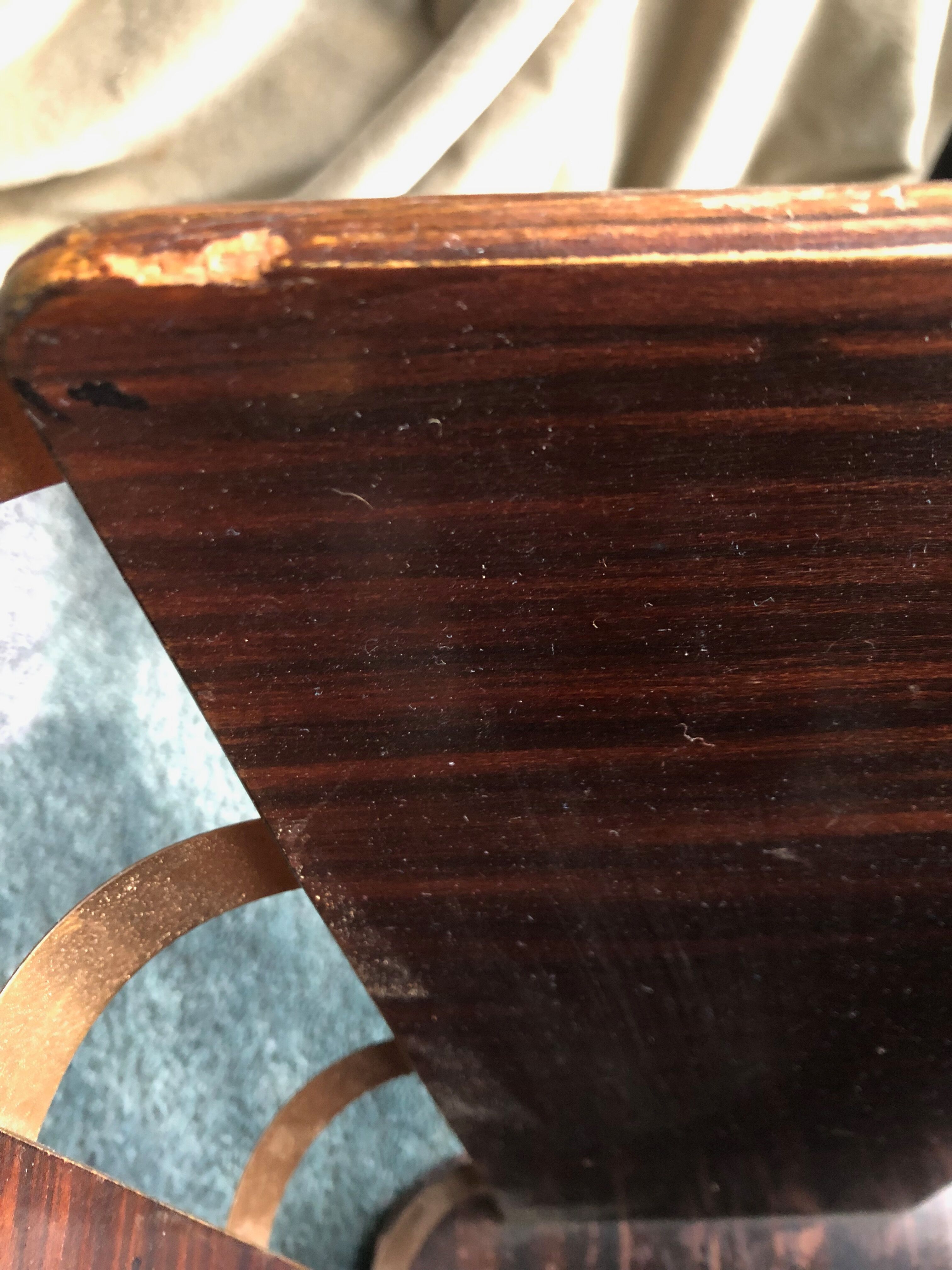 Antique art deco design rosewood waste paper basket