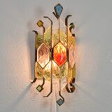 Mid-Century Italian Brutalist Murano Longobard for Poliarte Wall Lamp Sconce , 1980s