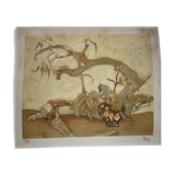 La souche aux châtaignes, Litho Cl. Baly