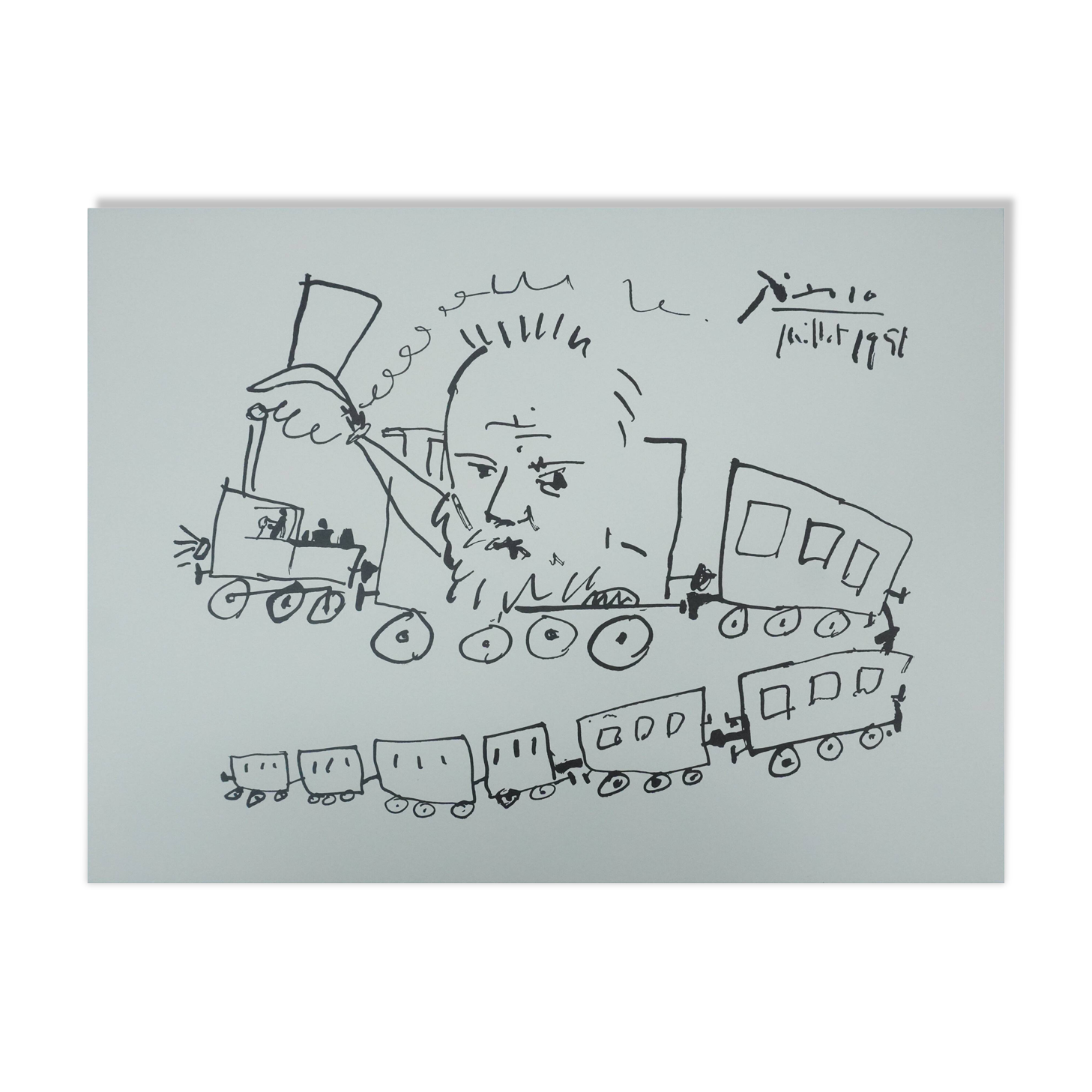 Pablo picasso: the train journey, signed quadrichromy