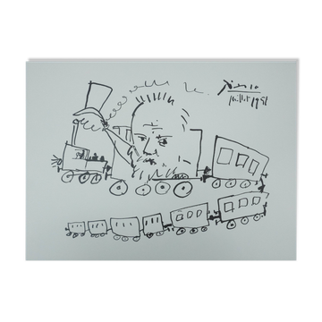 Pablo picasso: the train journey, signed quadrichromy