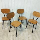Set of 4 vintage chairs in formica