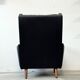 Leather Wingback Chair, Denmark 1970s, Vintage, Mid-C Modern