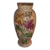 Art-Nouveau enamelled marble glass vase