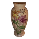 Art-Nouveau enamelled marble glass vase
